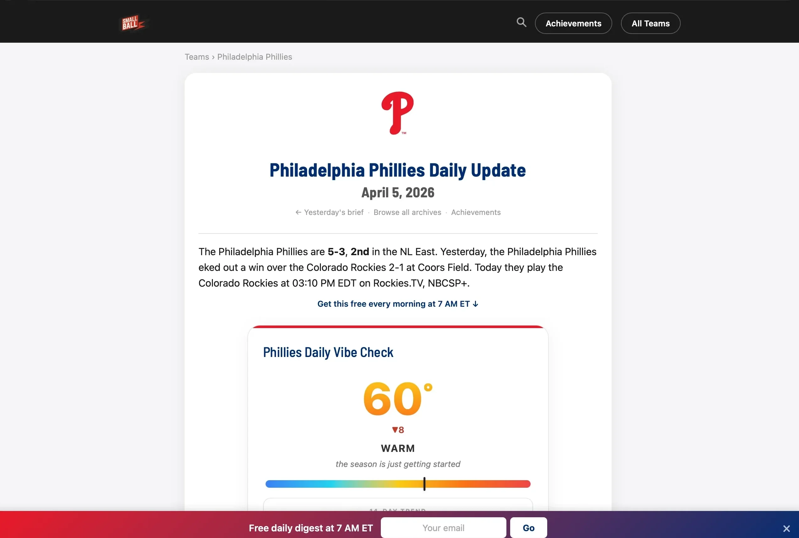 Daily team newsletter